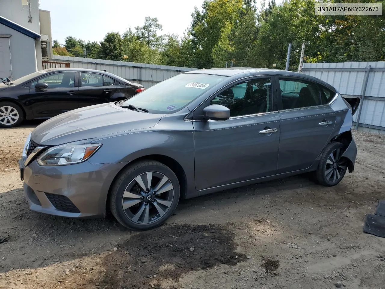 2019 Nissan Sentra S VIN: 3N1AB7AP6KY322673 Lot: 71457364