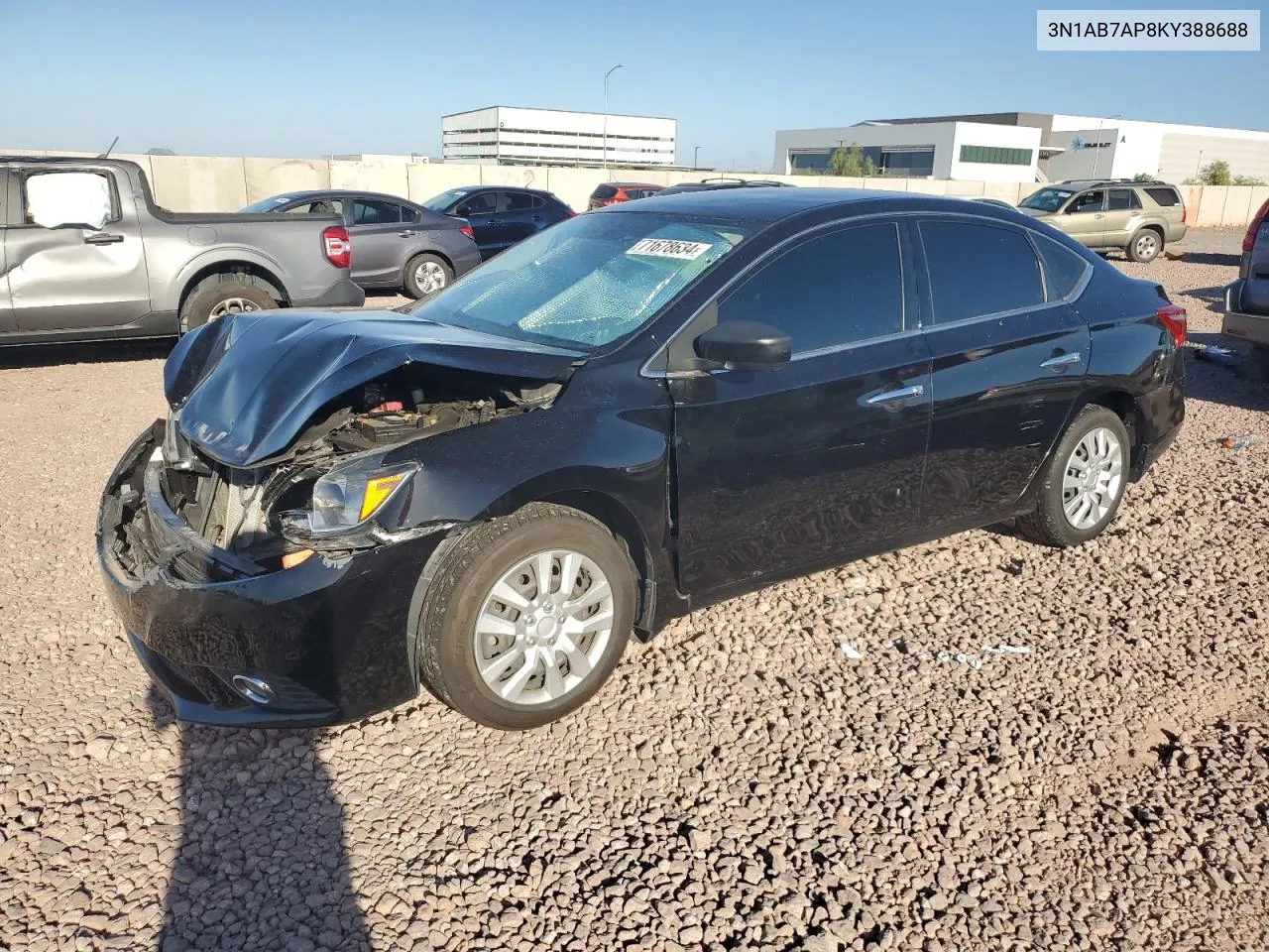 2019 Nissan Sentra S VIN: 3N1AB7AP8KY388688 Lot: 71678634