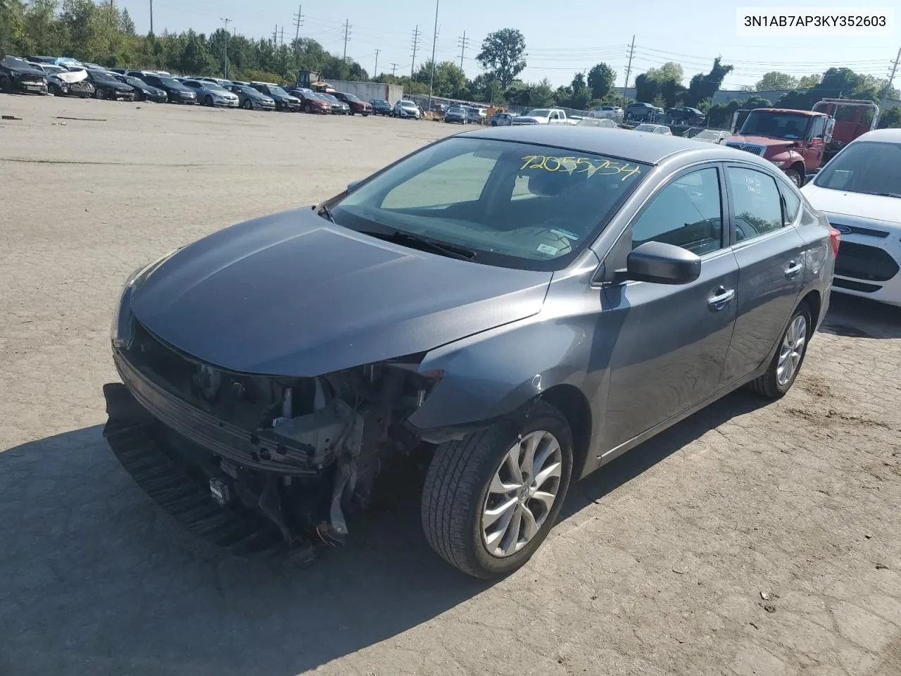 2019 Nissan Sentra S VIN: 3N1AB7AP3KY352603 Lot: 72055754