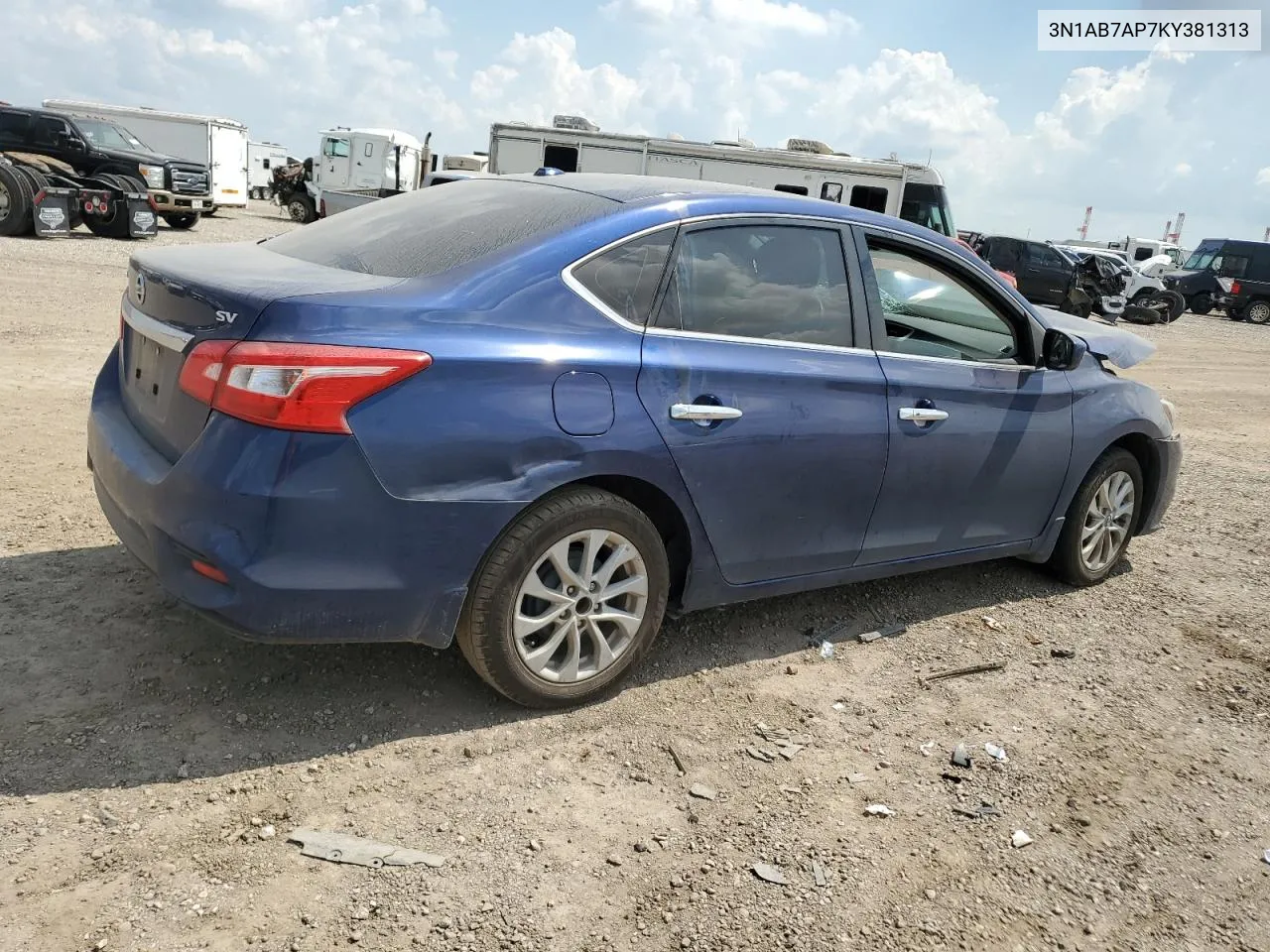 2019 Nissan Sentra S VIN: 3N1AB7AP7KY381313 Lot: 72162364