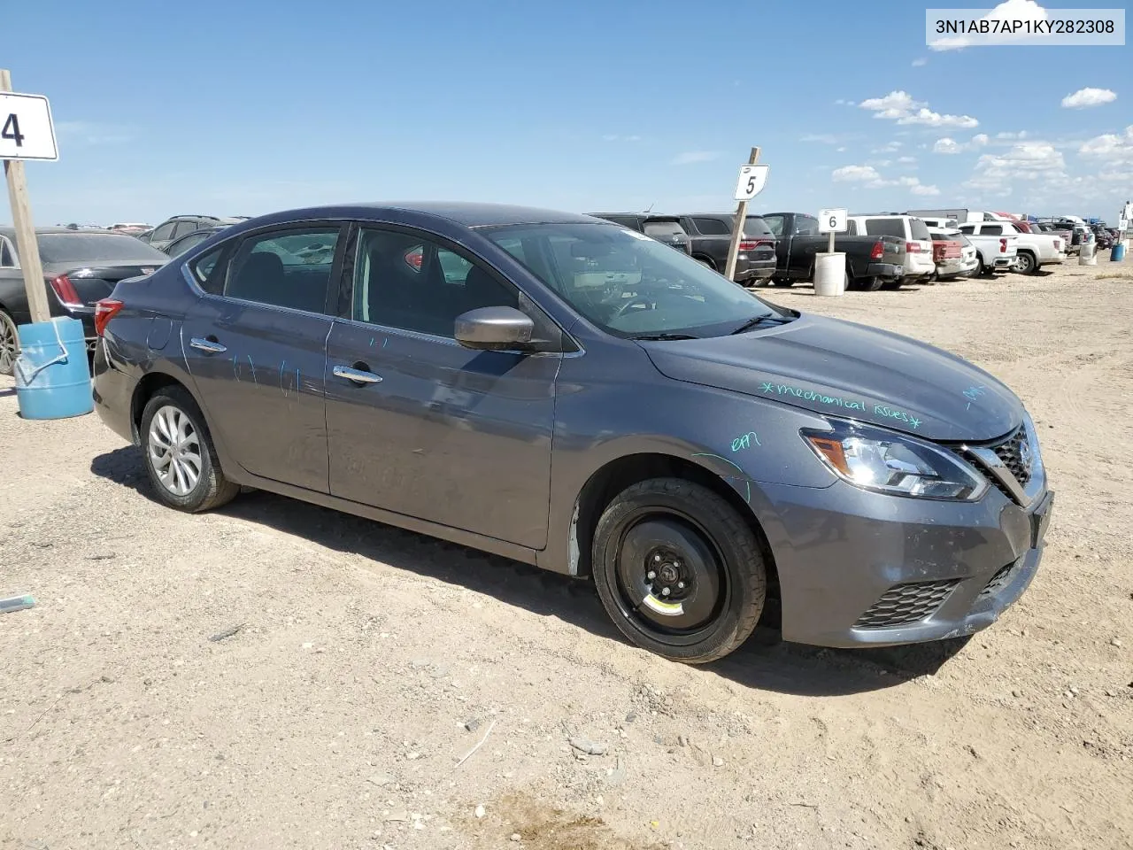 2019 Nissan Sentra S VIN: 3N1AB7AP1KY282308 Lot: 72236414