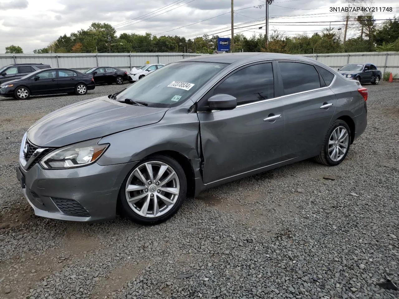 2019 Nissan Sentra S VIN: 3N1AB7AP4KY211748 Lot: 72378534