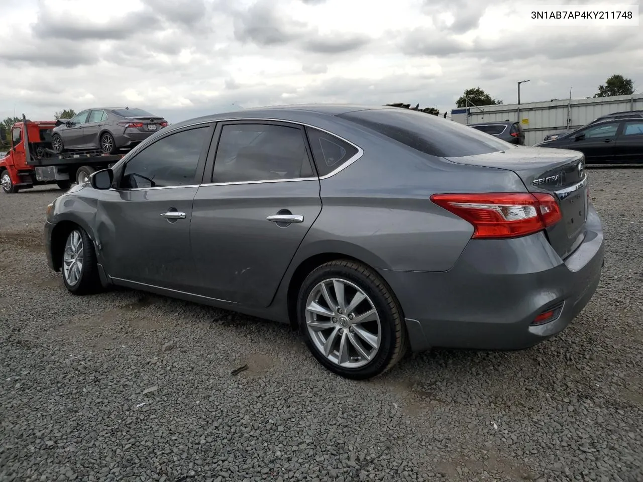 2019 Nissan Sentra S VIN: 3N1AB7AP4KY211748 Lot: 72378534