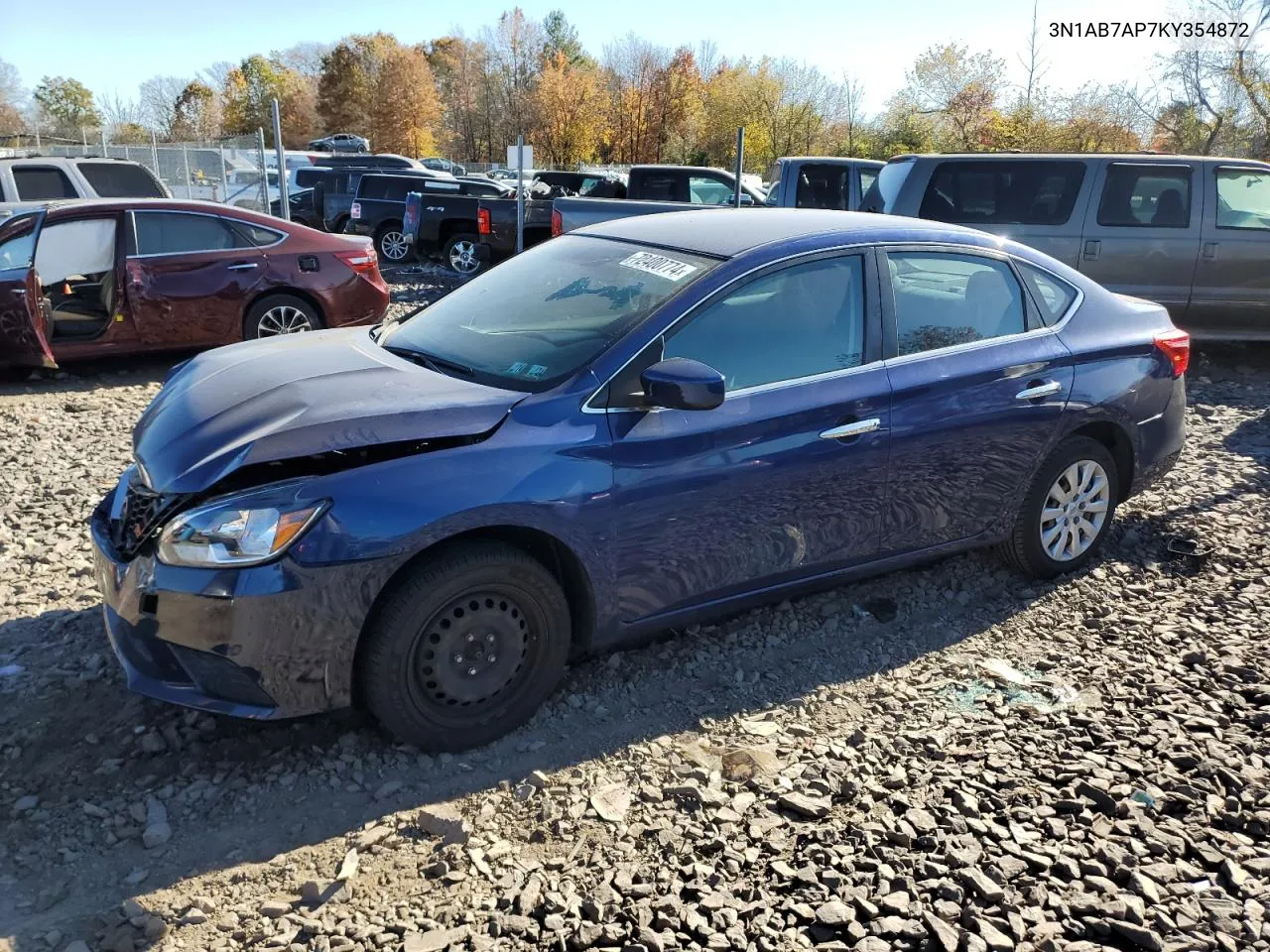 2019 Nissan Sentra S VIN: 3N1AB7AP7KY354872 Lot: 72400774