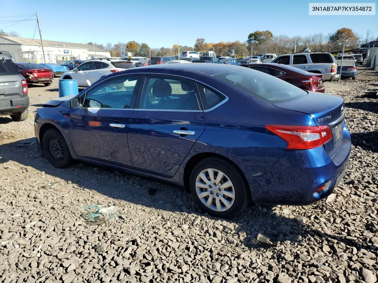 2019 Nissan Sentra S VIN: 3N1AB7AP7KY354872 Lot: 72400774