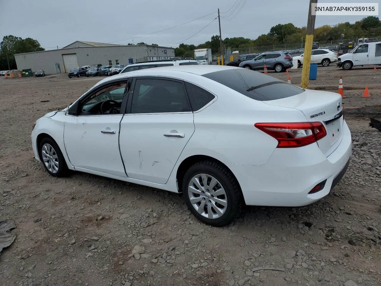 2019 Nissan Sentra S VIN: 3N1AB7AP4KY359155 Lot: 72429314