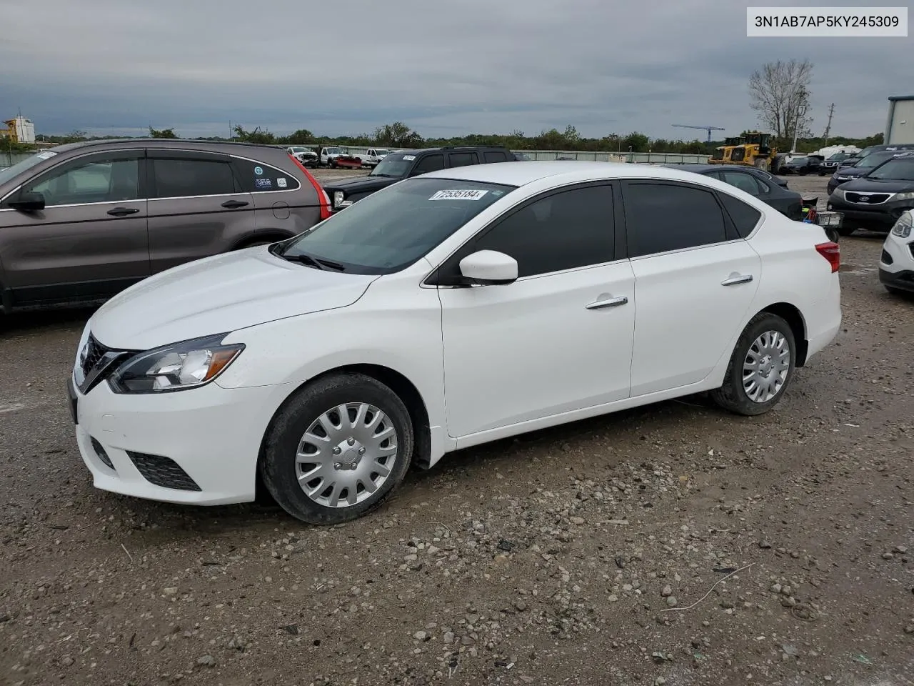 2019 Nissan Sentra S VIN: 3N1AB7AP5KY245309 Lot: 72535184