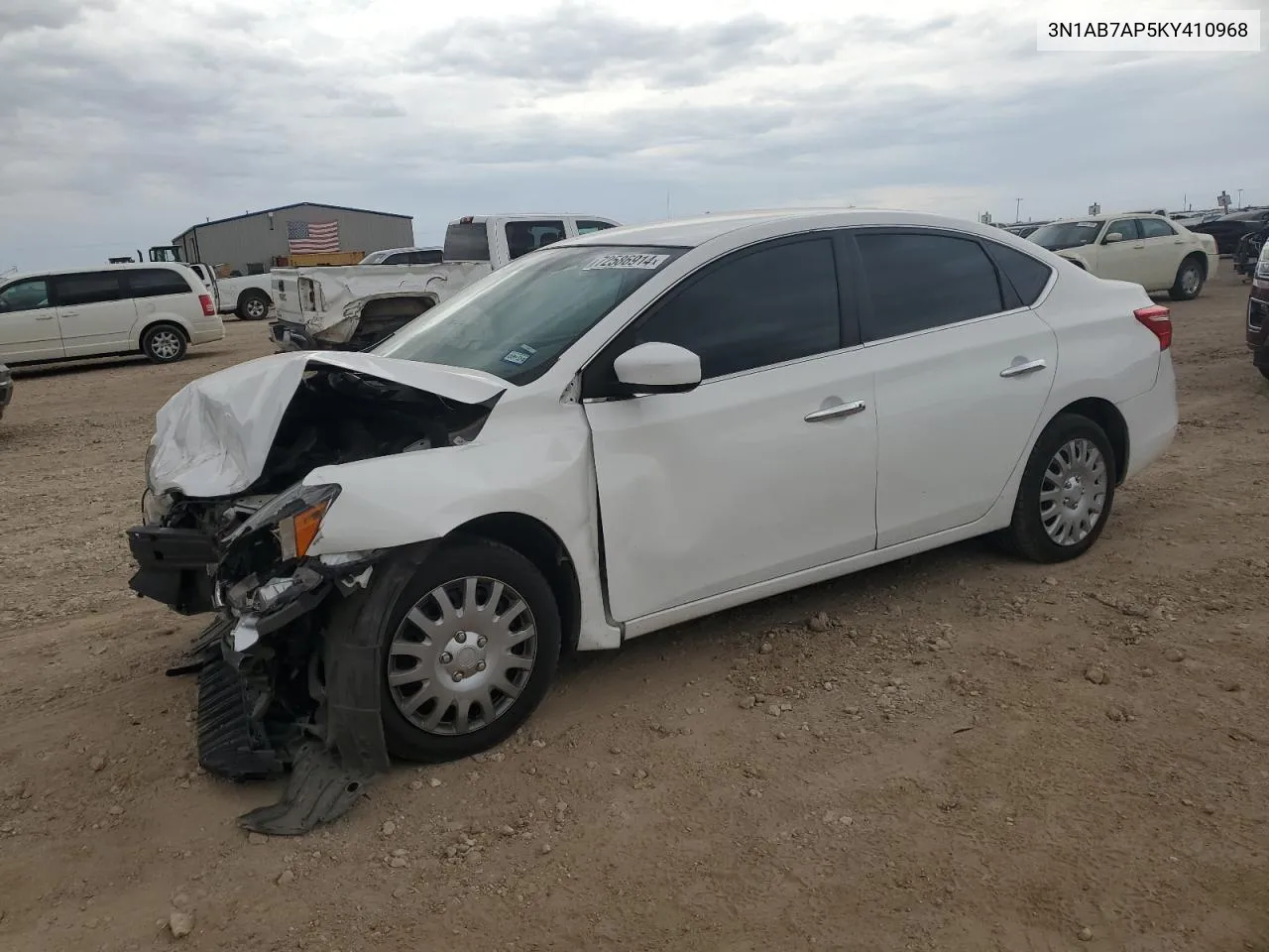 2019 Nissan Sentra S VIN: 3N1AB7AP5KY410968 Lot: 72586914