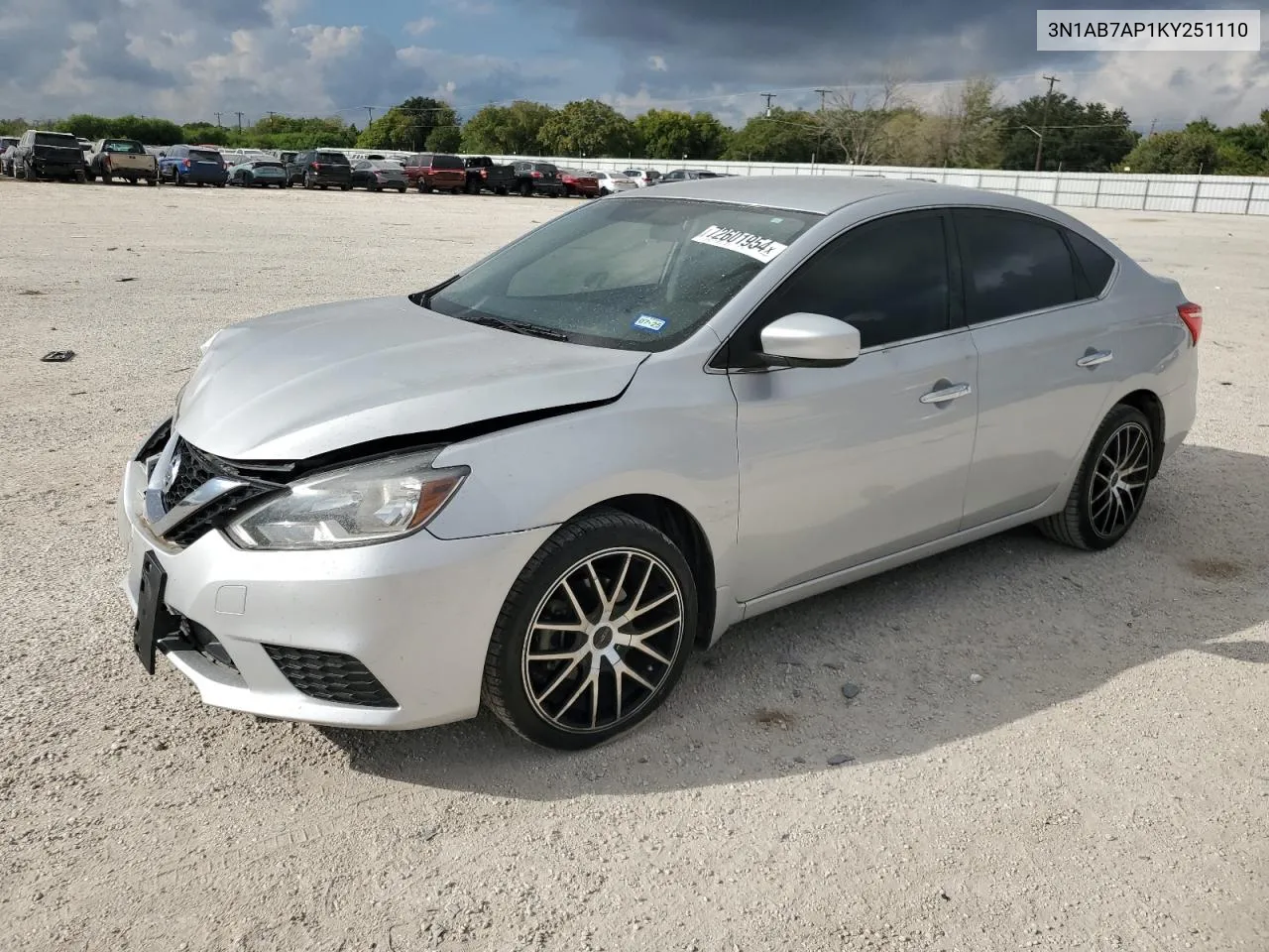 2019 Nissan Sentra S VIN: 3N1AB7AP1KY251110 Lot: 72601954