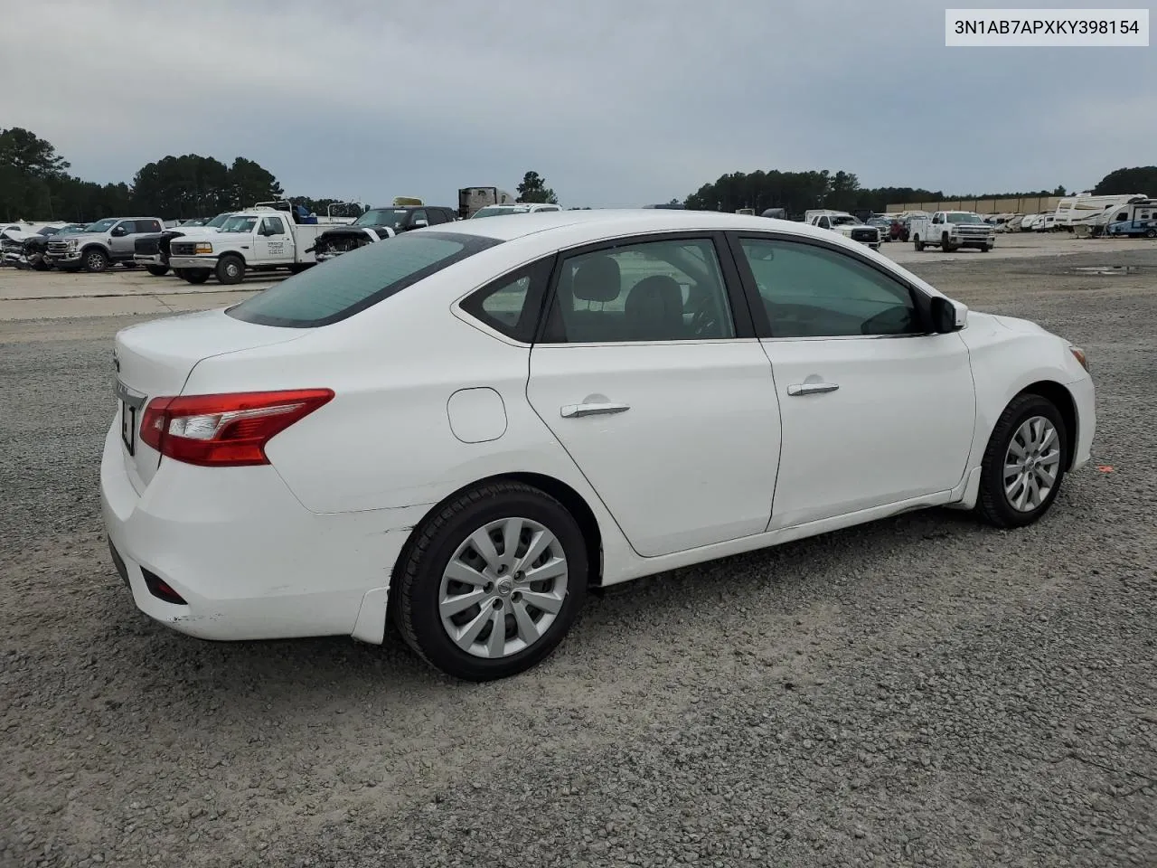 2019 Nissan Sentra S VIN: 3N1AB7APXKY398154 Lot: 72801014