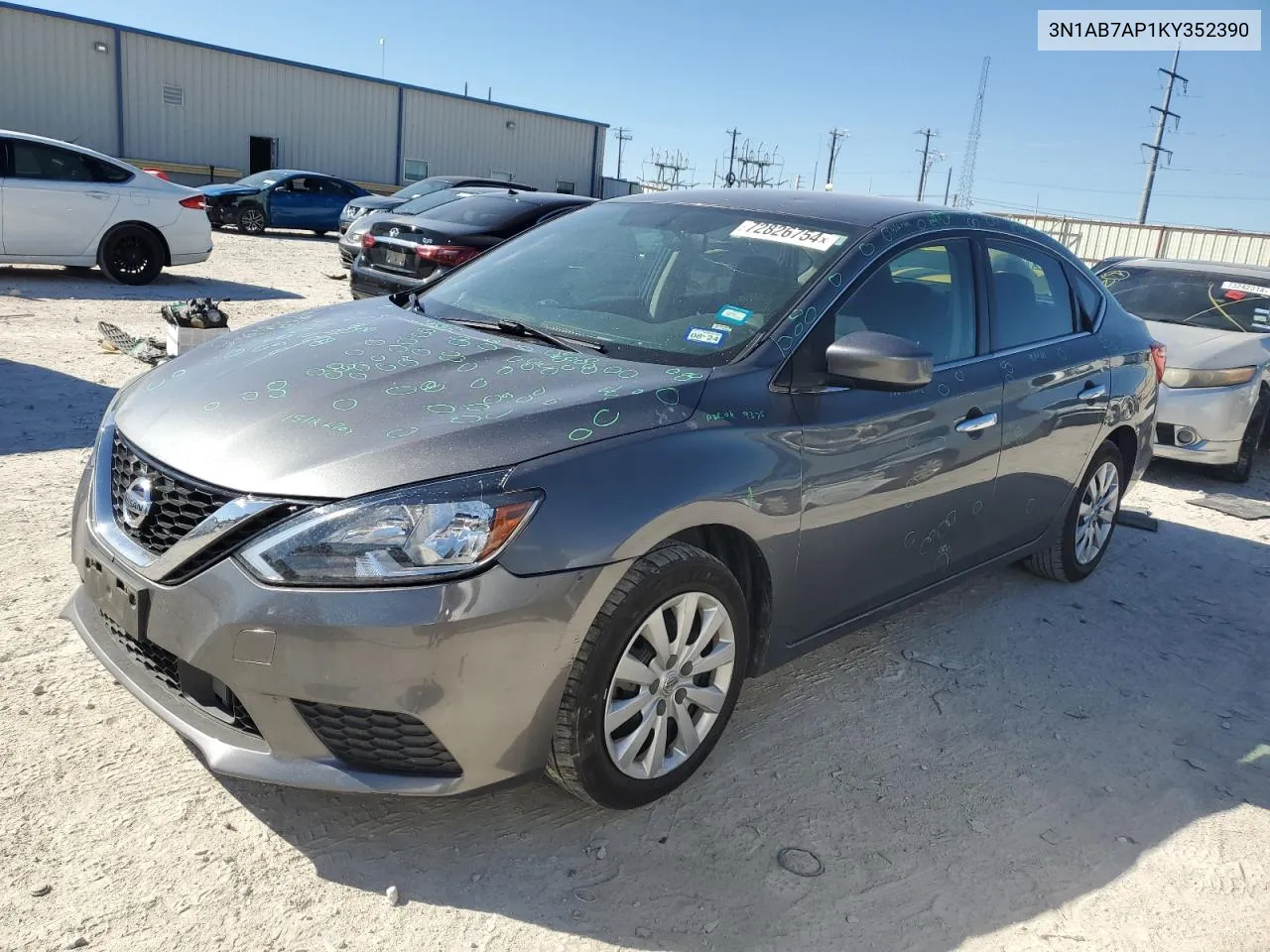 2019 Nissan Sentra S VIN: 3N1AB7AP1KY352390 Lot: 72826754