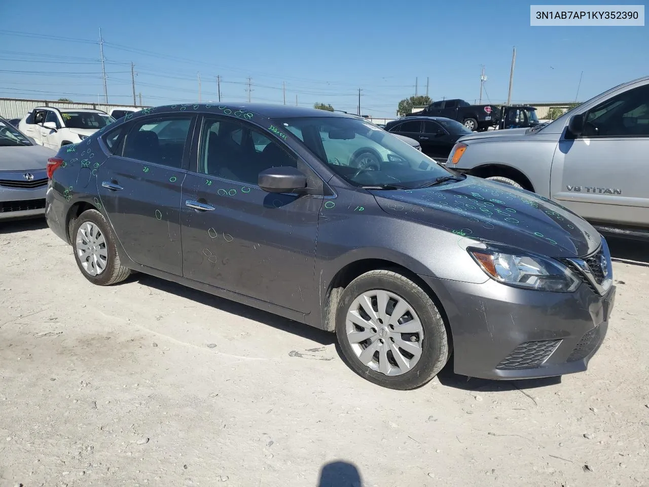 2019 Nissan Sentra S VIN: 3N1AB7AP1KY352390 Lot: 72826754