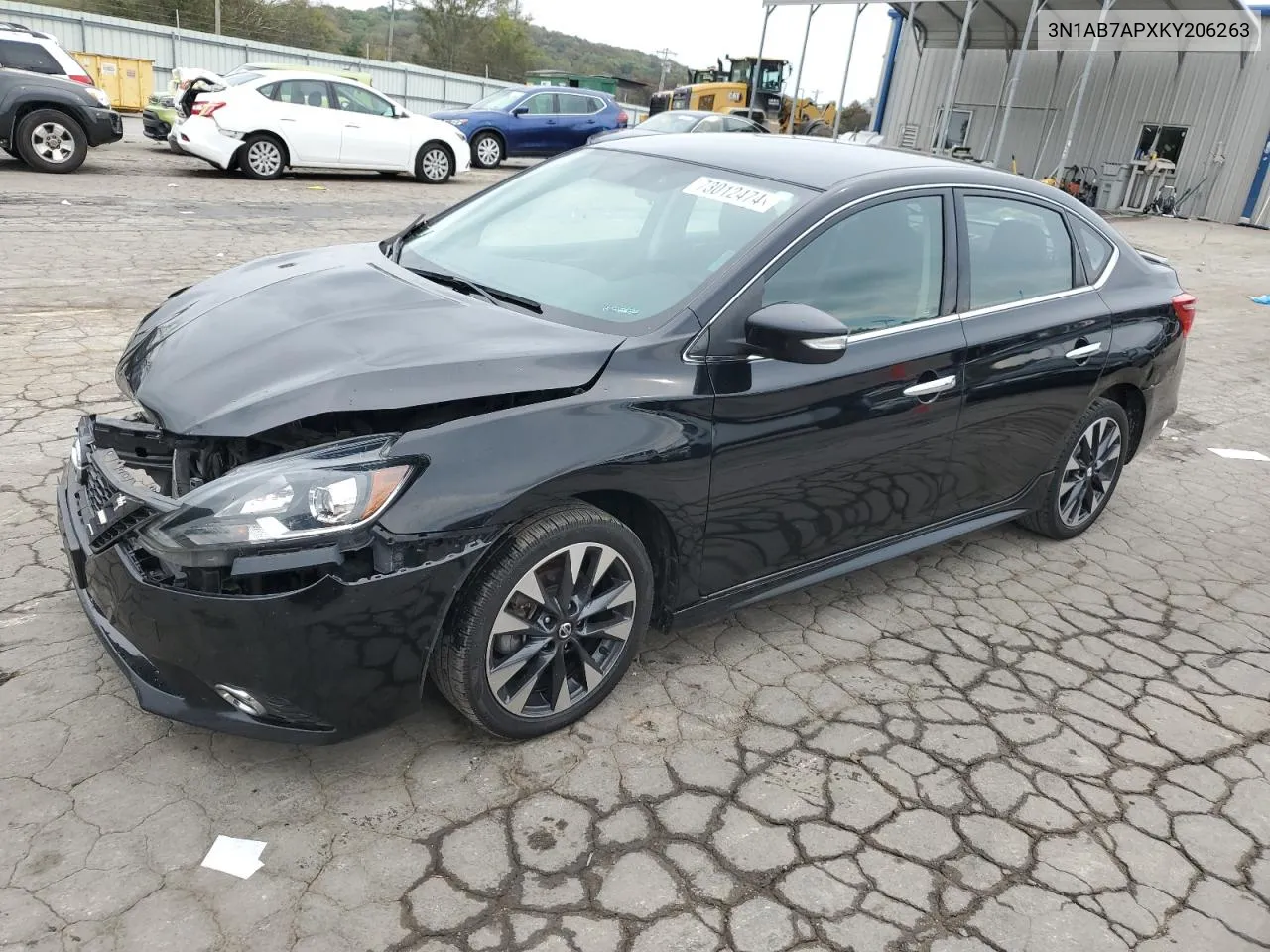 2019 Nissan Sentra S VIN: 3N1AB7APXKY206263 Lot: 73012474