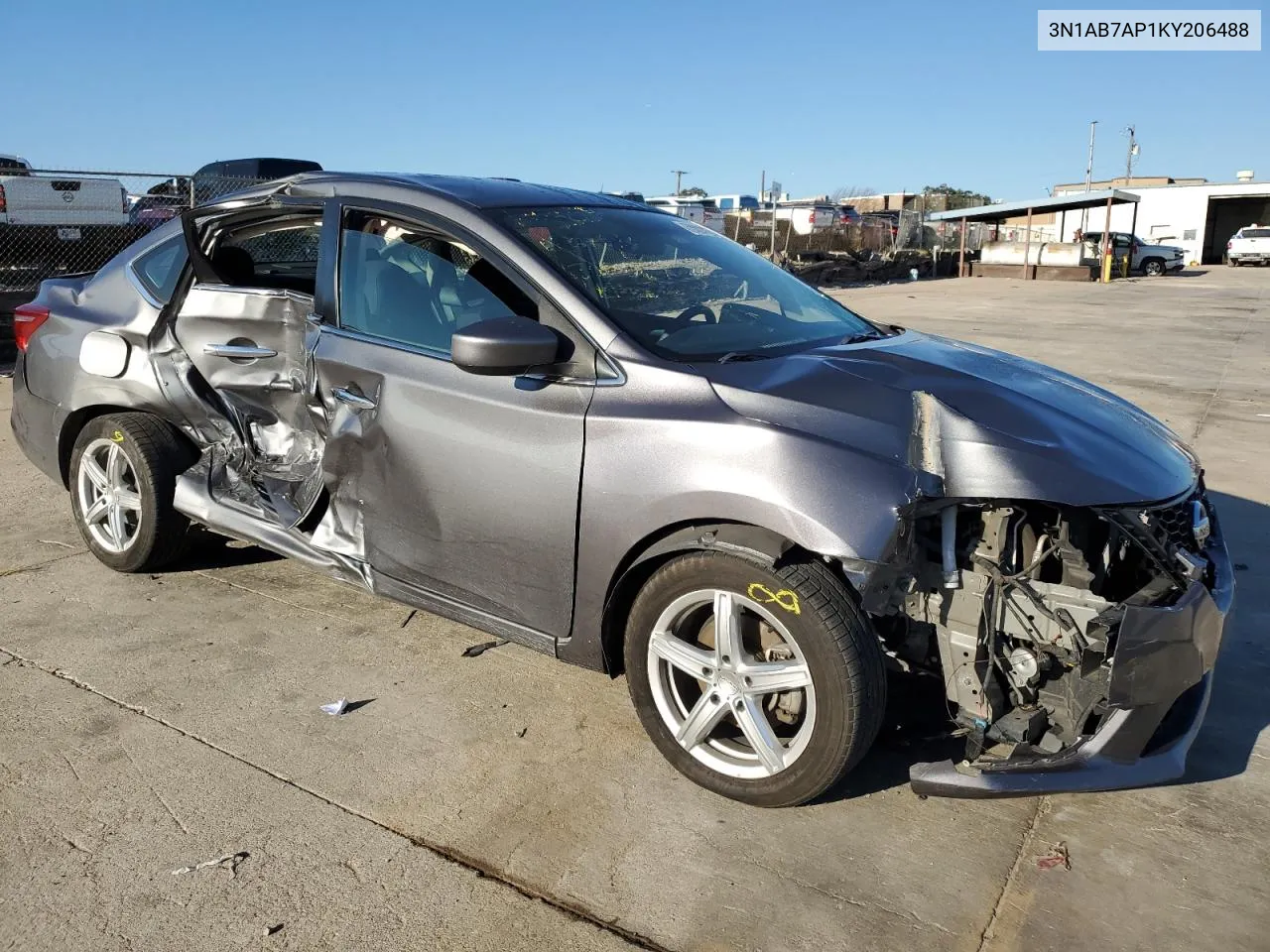 2019 Nissan Sentra S VIN: 3N1AB7AP1KY206488 Lot: 73039814