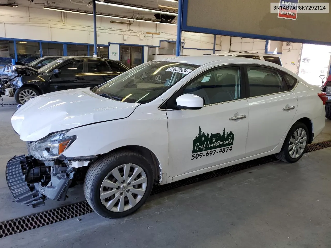 2019 Nissan Sentra S VIN: 3N1AB7AP8KY292124 Lot: 73059504