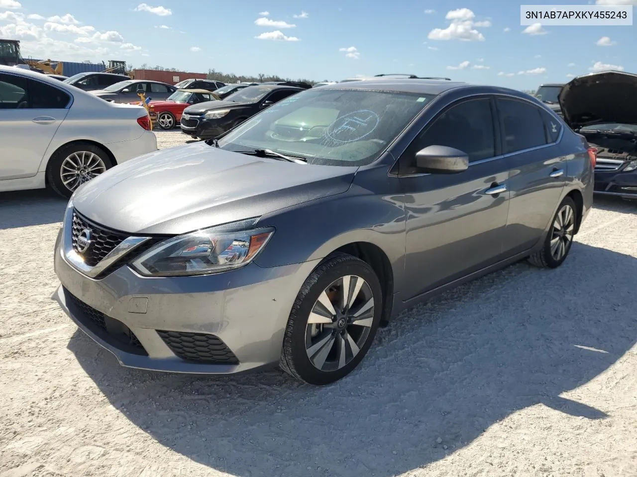 2019 Nissan Sentra S VIN: 3N1AB7APXKY455243 Lot: 75998344