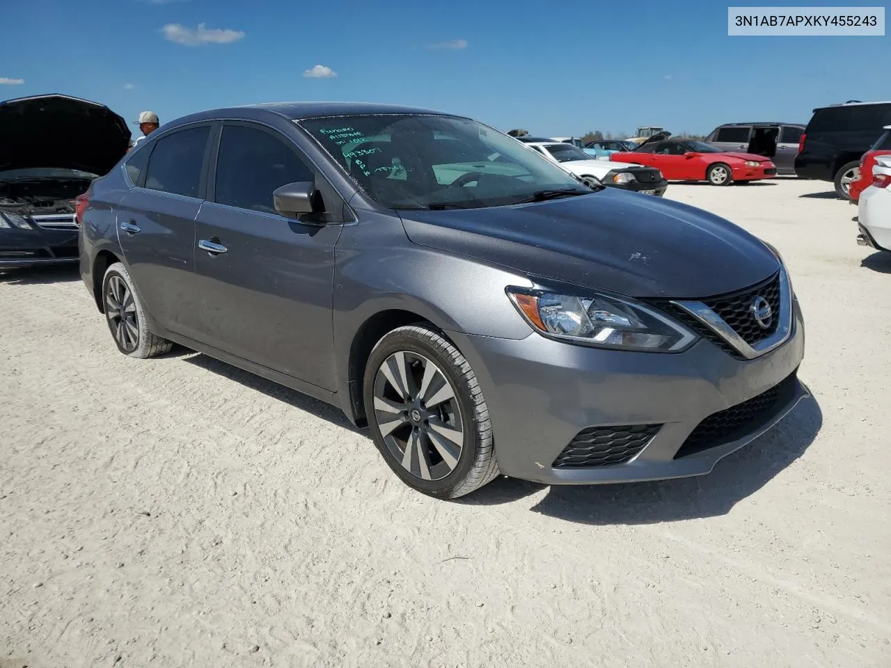 2019 Nissan Sentra S VIN: 3N1AB7APXKY455243 Lot: 75998344