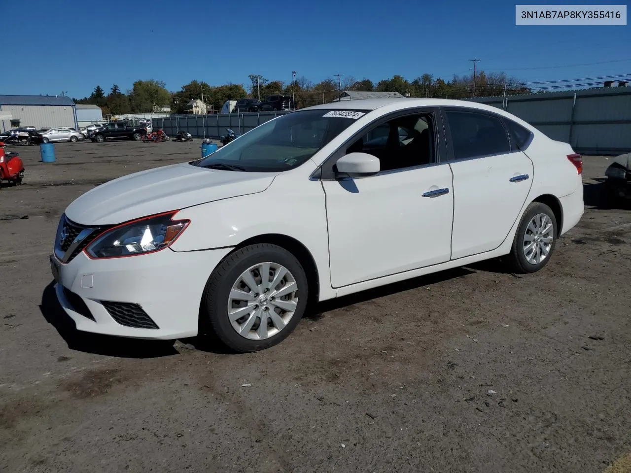 2019 Nissan Sentra S VIN: 3N1AB7AP8KY355416 Lot: 76342824