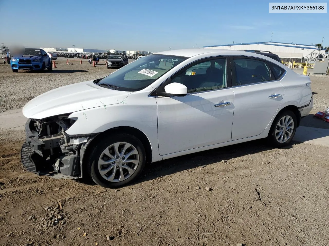 2019 Nissan Sentra S VIN: 3N1AB7APXKY366188 Lot: 77029994