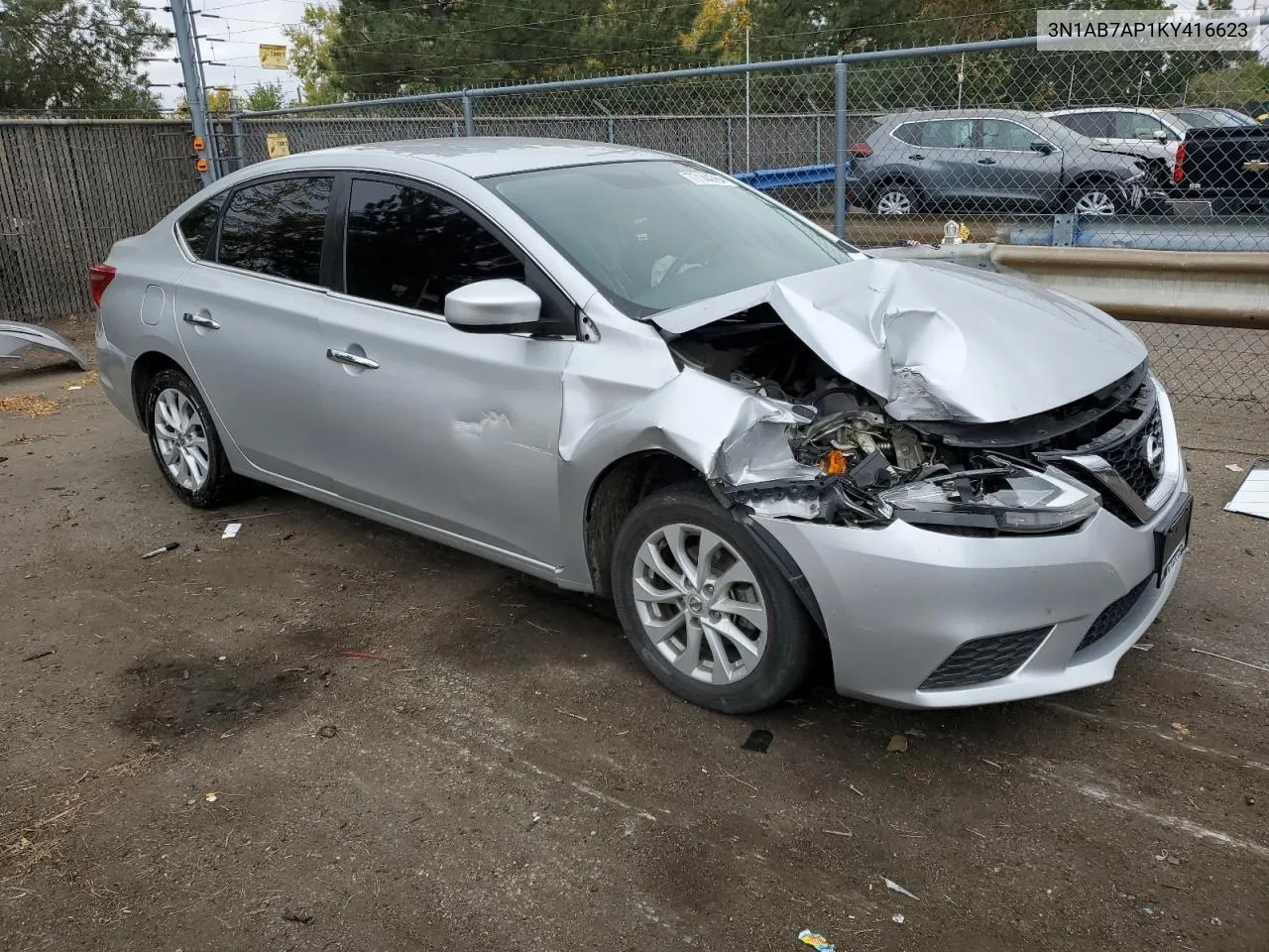 2019 Nissan Sentra S VIN: 3N1AB7AP1KY416623 Lot: 77144784