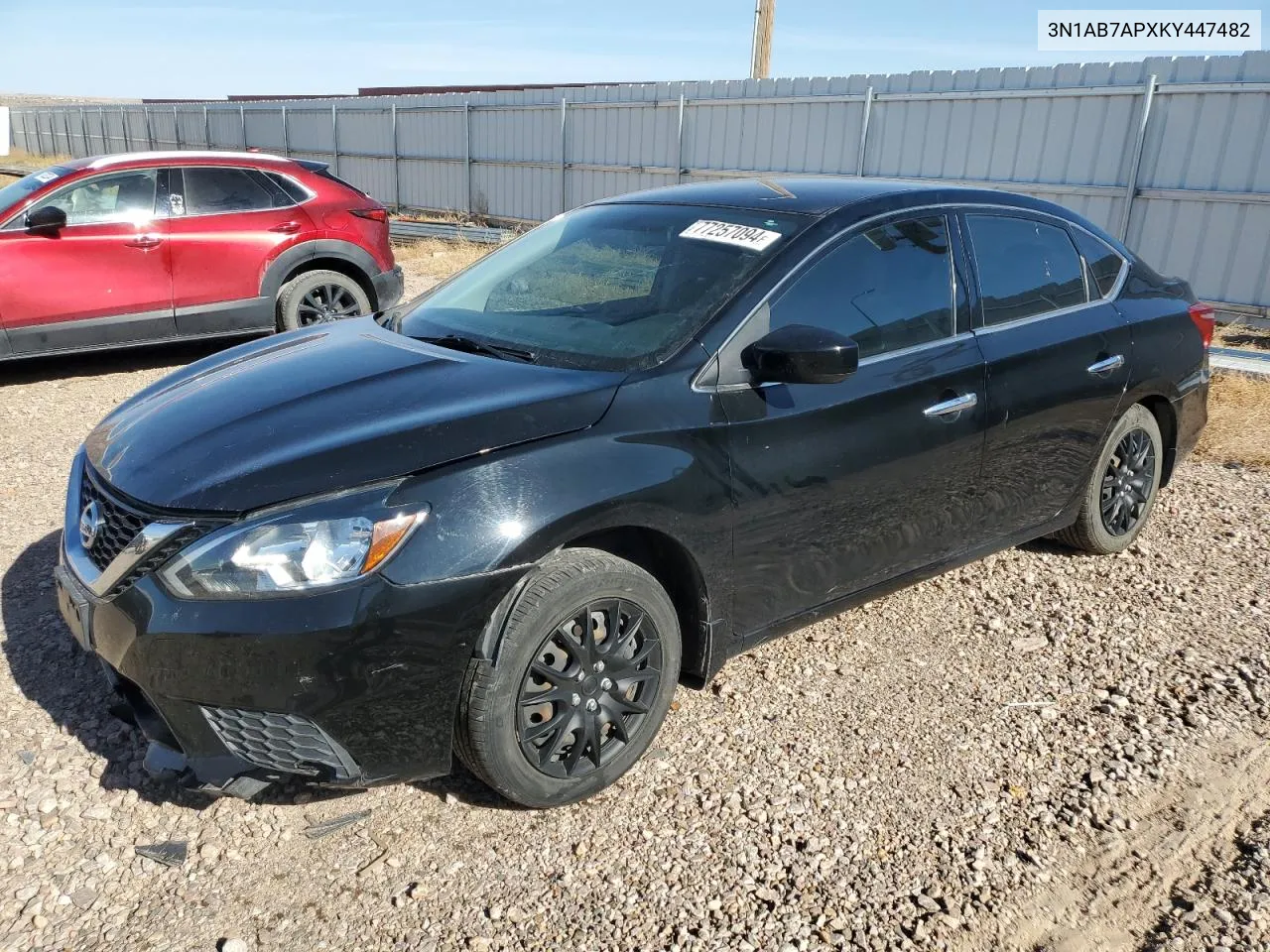 2019 Nissan Sentra S VIN: 3N1AB7APXKY447482 Lot: 77257094