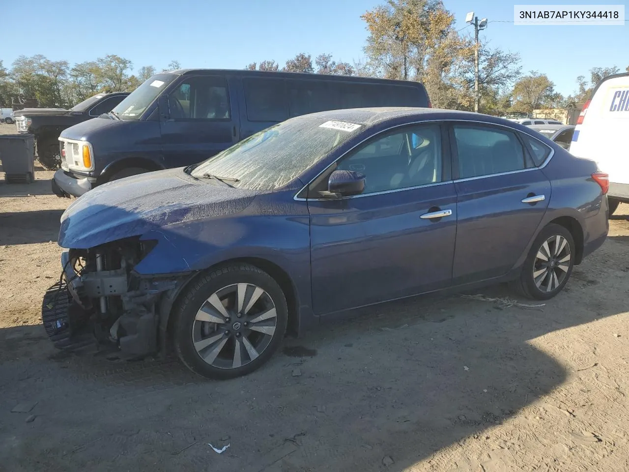 2019 Nissan Sentra S VIN: 3N1AB7AP1KY344418 Lot: 77491624