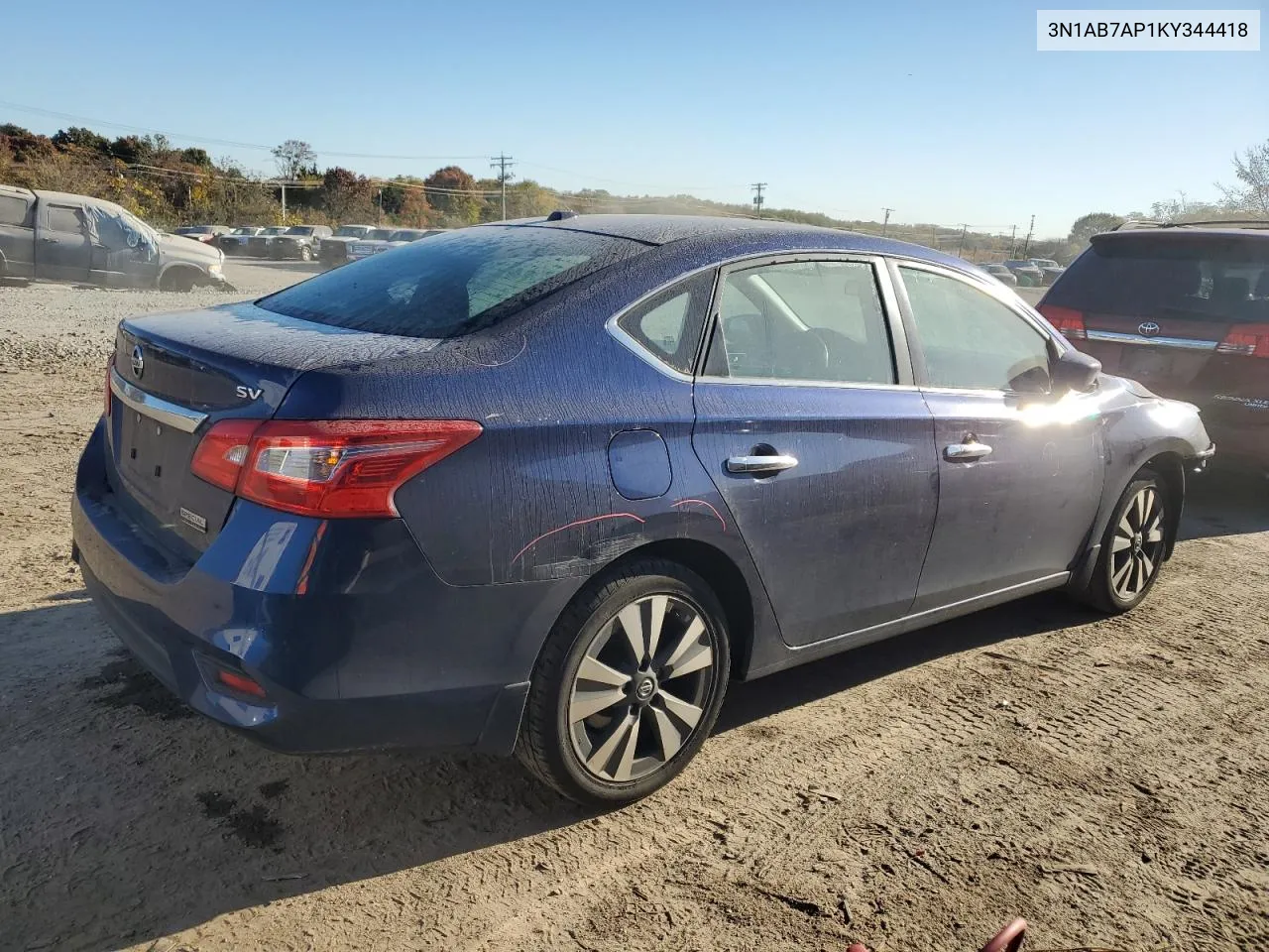 2019 Nissan Sentra S VIN: 3N1AB7AP1KY344418 Lot: 77491624