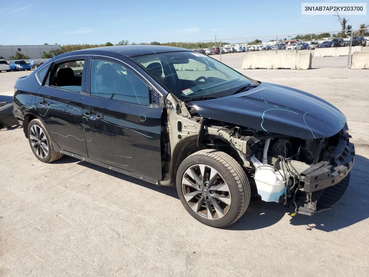 2019 Nissan Sentra S VIN: 3N1AB7AP2KY203700 Lot: 77546284