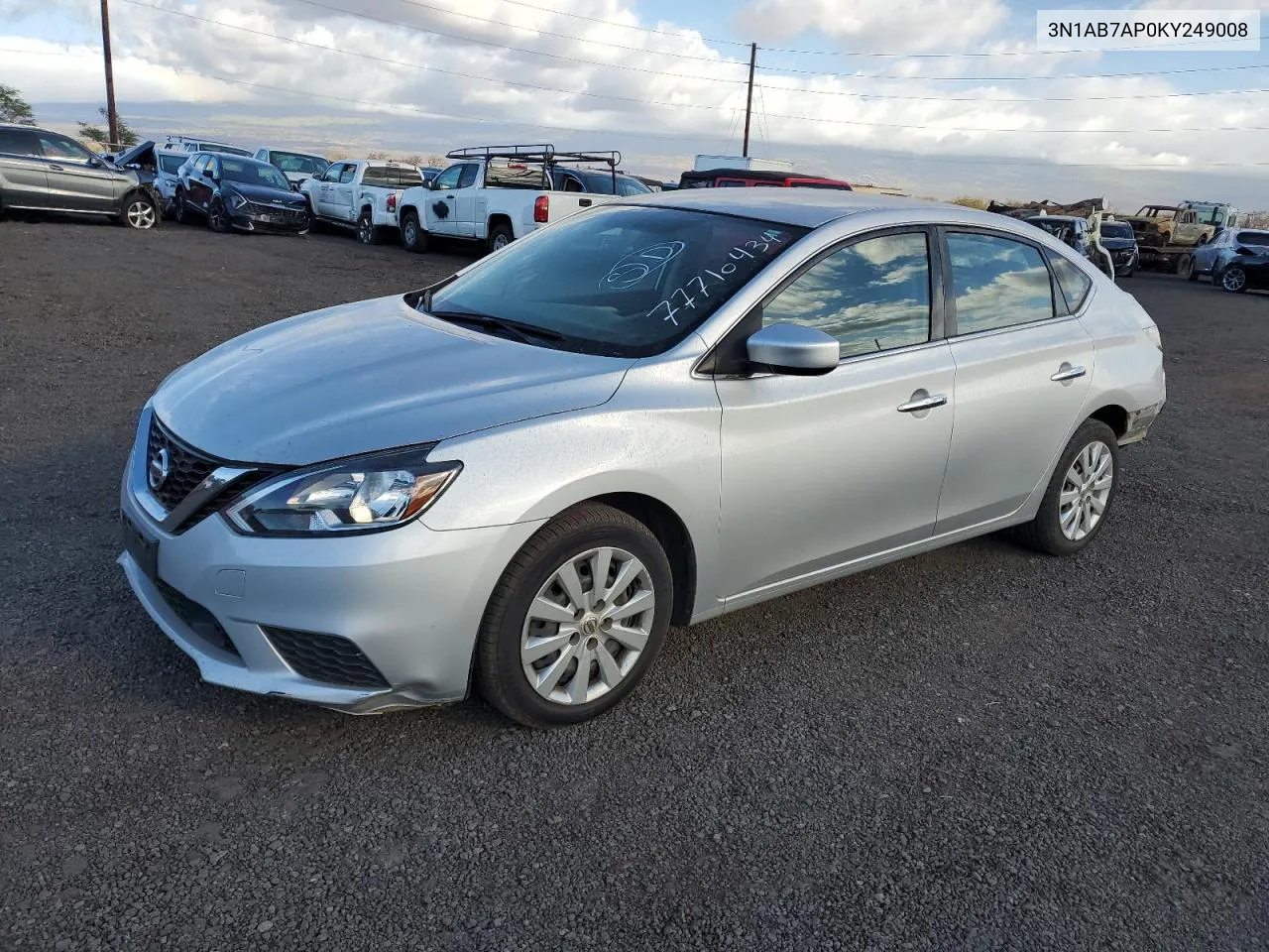 2019 Nissan Sentra S VIN: 3N1AB7AP0KY249008 Lot: 77710434