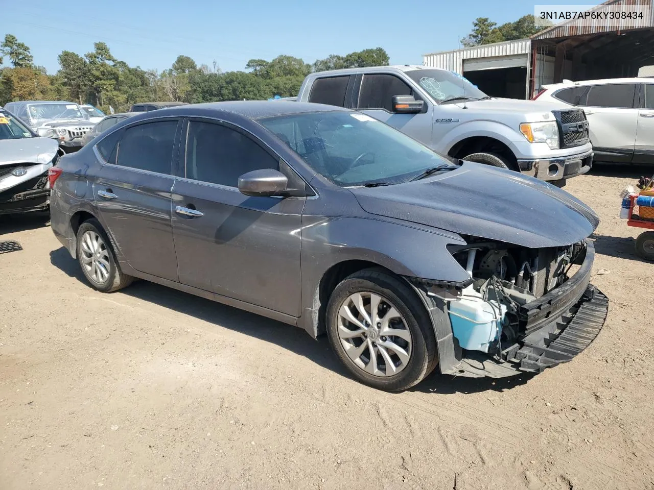 2019 Nissan Sentra S VIN: 3N1AB7AP6KY308434 Lot: 77783154