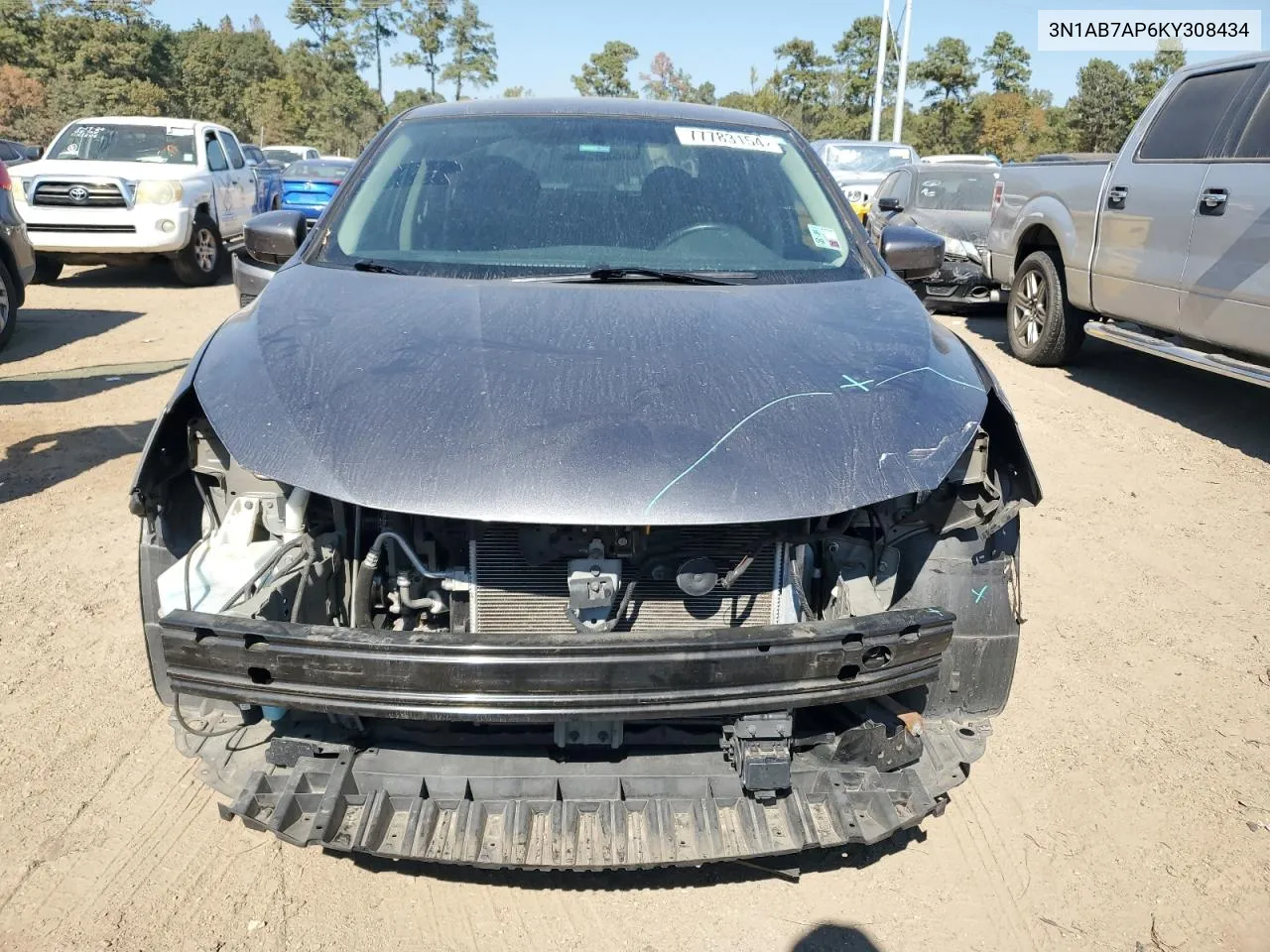 2019 Nissan Sentra S VIN: 3N1AB7AP6KY308434 Lot: 77783154