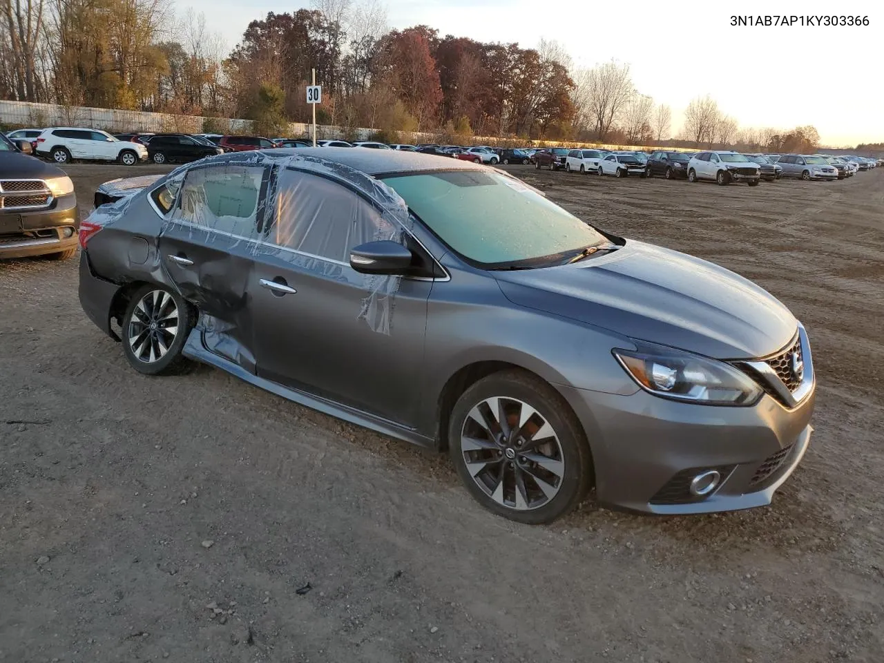 2019 Nissan Sentra S VIN: 3N1AB7AP1KY303366 Lot: 77830404