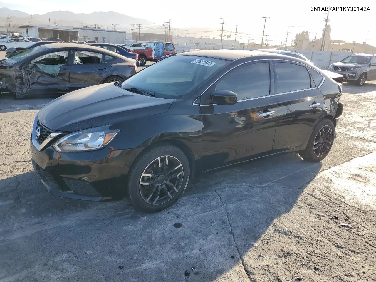 2019 Nissan Sentra S VIN: 3N1AB7AP1KY301424 Lot: 77851584