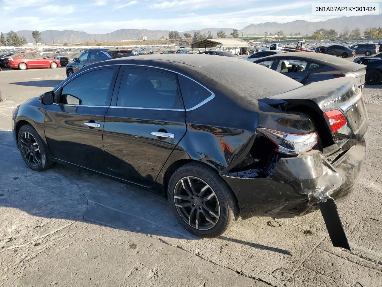 2019 Nissan Sentra S VIN: 3N1AB7AP1KY301424 Lot: 77851584