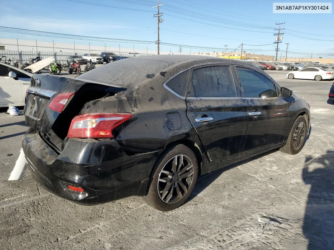 2019 Nissan Sentra S VIN: 3N1AB7AP1KY301424 Lot: 77851584