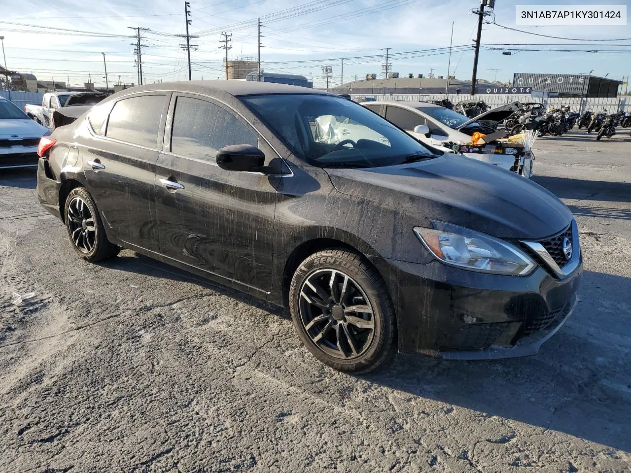 2019 Nissan Sentra S VIN: 3N1AB7AP1KY301424 Lot: 77851584