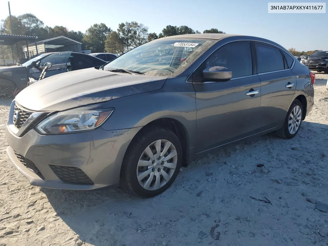 2019 Nissan Sentra S VIN: 3N1AB7APXKY411677 Lot: 77853154