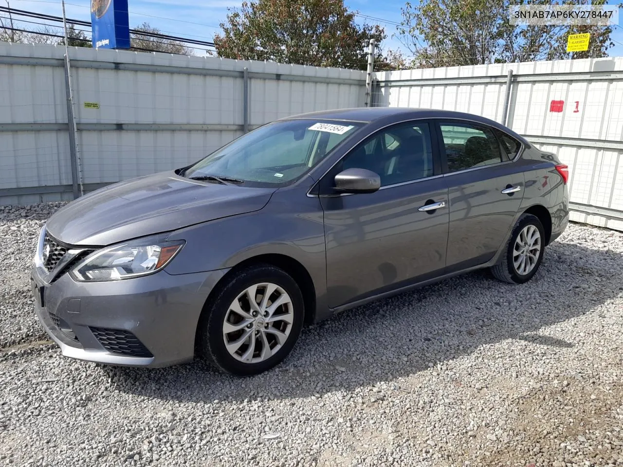 2019 Nissan Sentra S VIN: 3N1AB7AP6KY278447 Lot: 78041564