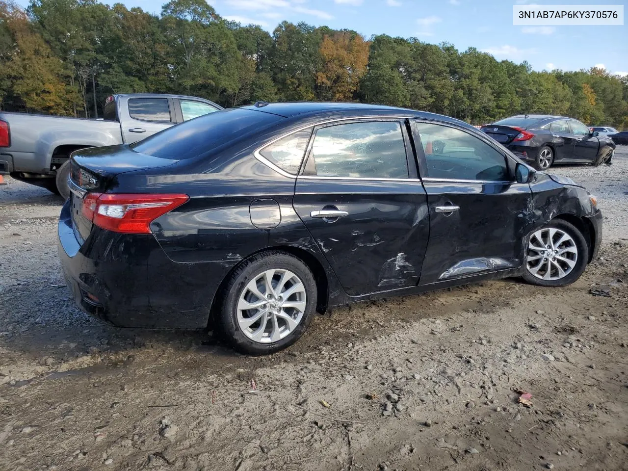 2019 Nissan Sentra S VIN: 3N1AB7AP6KY370576 Lot: 78222924