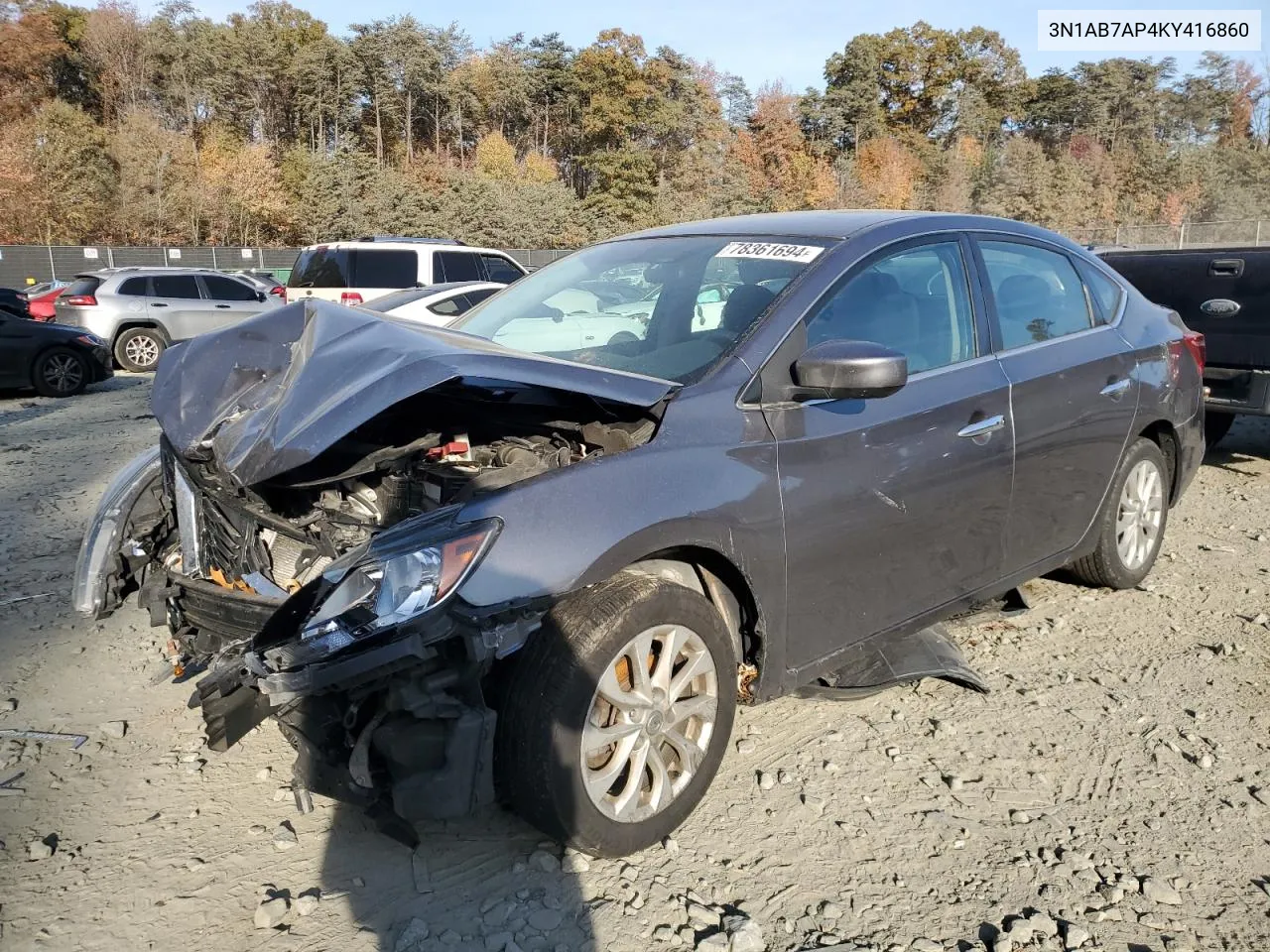 2019 Nissan Sentra S VIN: 3N1AB7AP4KY416860 Lot: 78361694