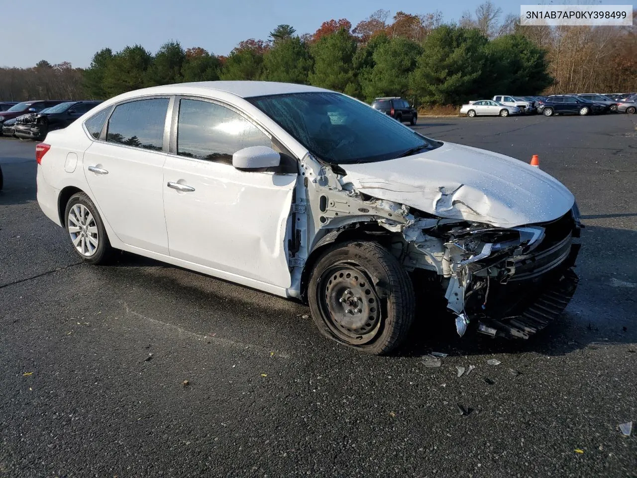 2019 Nissan Sentra S VIN: 3N1AB7AP0KY398499 Lot: 78402174