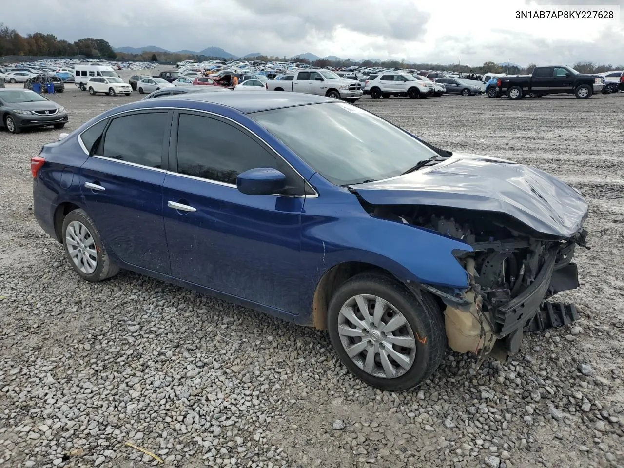 2019 Nissan Sentra S VIN: 3N1AB7AP8KY227628 Lot: 78881114