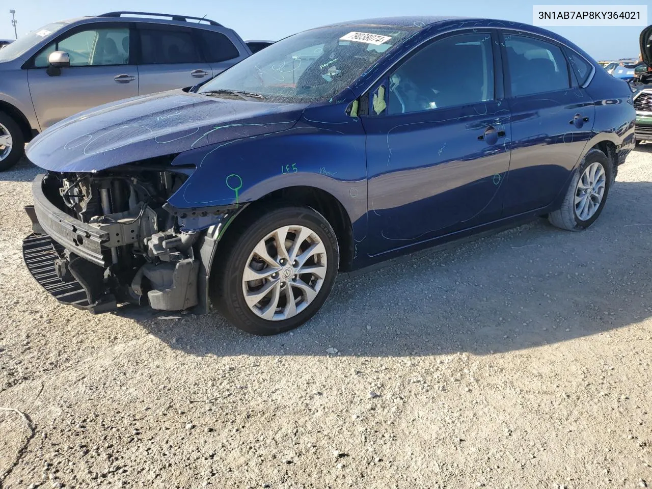 2019 Nissan Sentra S VIN: 3N1AB7AP8KY364021 Lot: 79038074