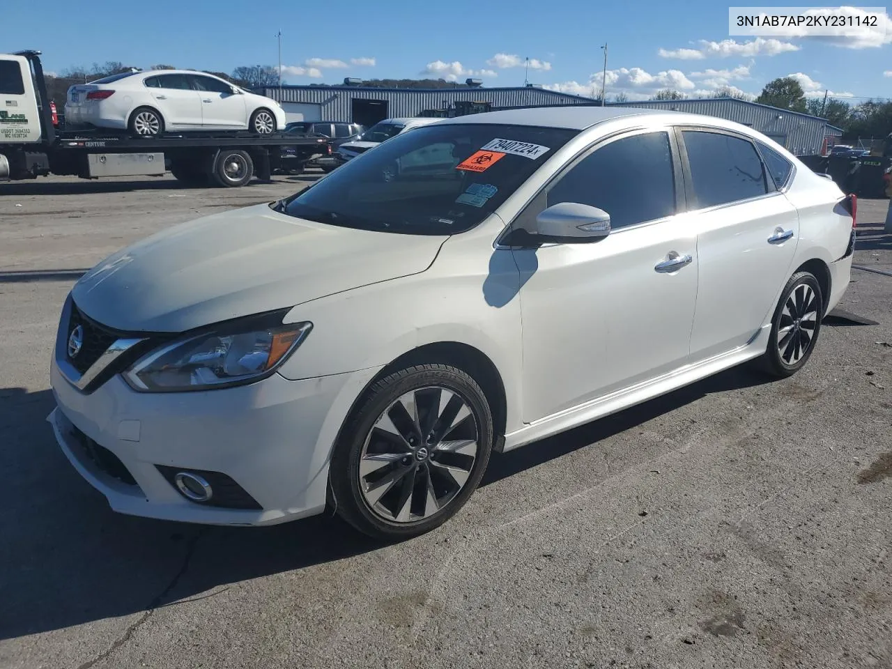 2019 Nissan Sentra S VIN: 3N1AB7AP2KY231142 Lot: 79407224