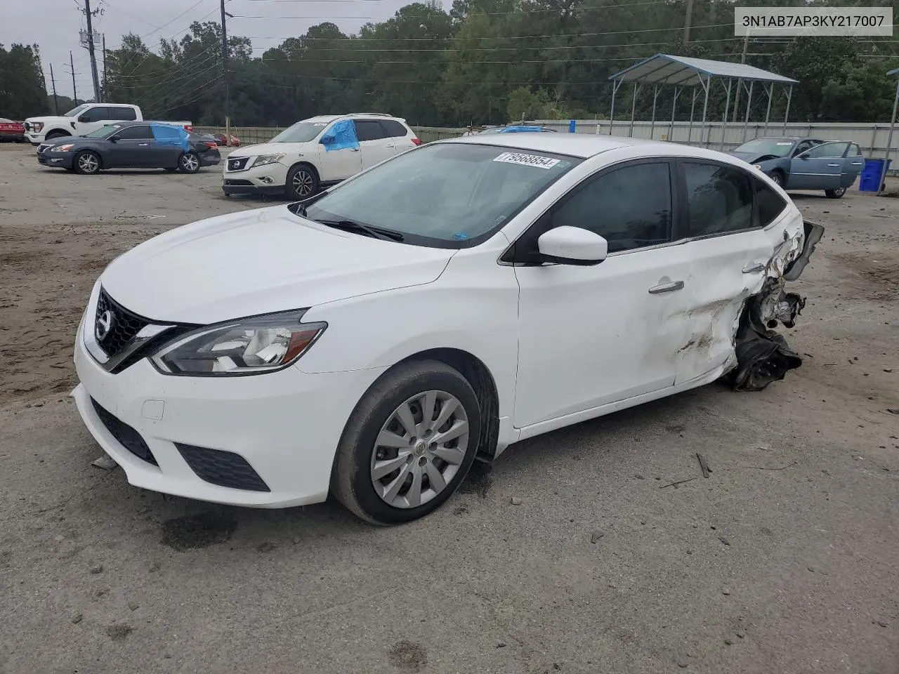 2019 Nissan Sentra S VIN: 3N1AB7AP3KY217007 Lot: 79568854