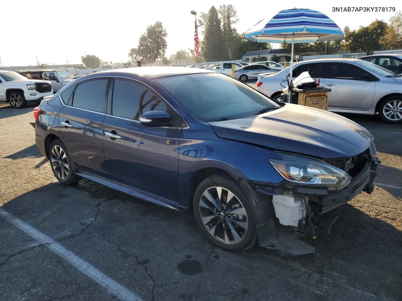 2019 Nissan Sentra S VIN: 3N1AB7AP3KY378179 Lot: 80044344