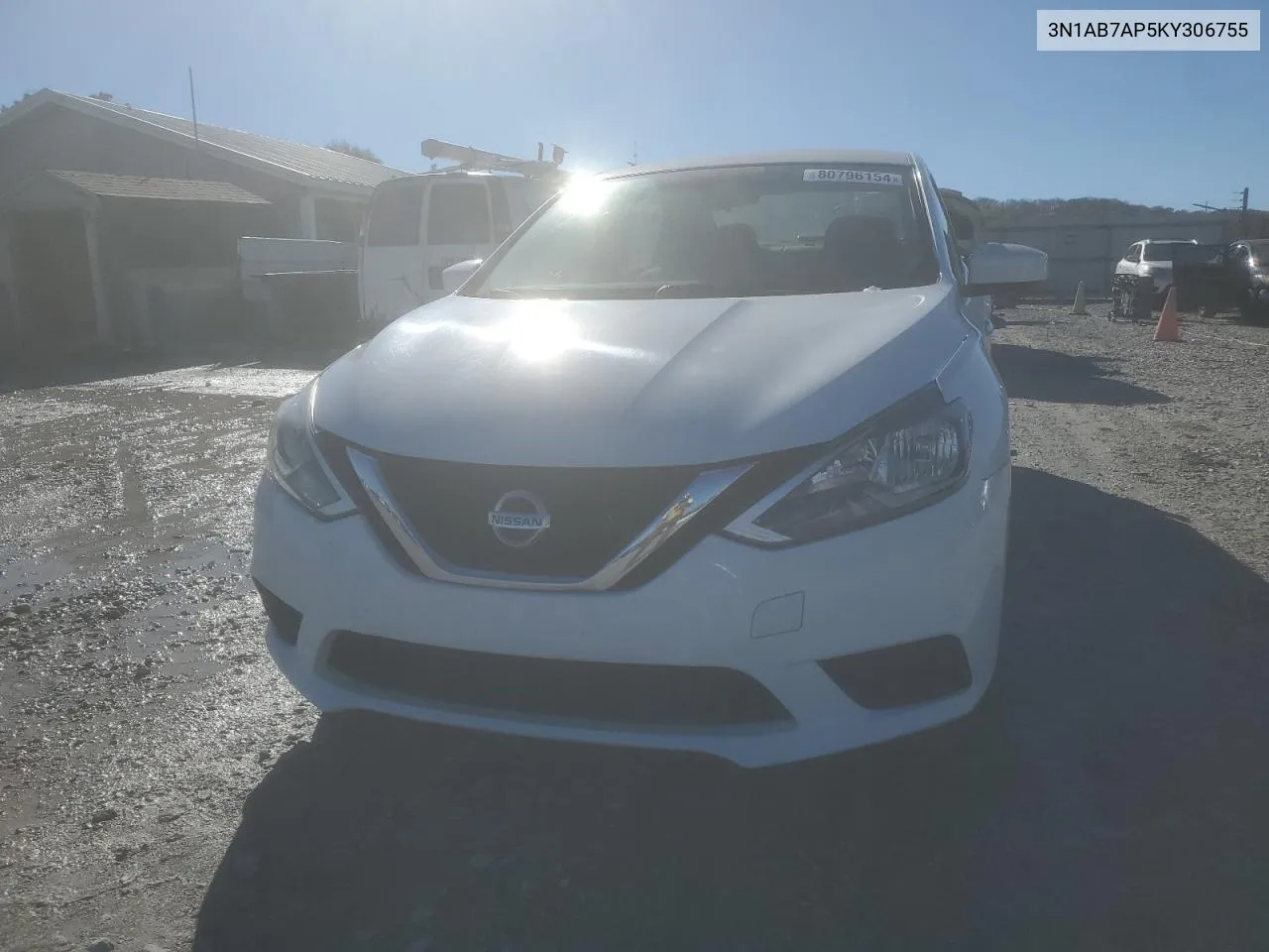 2019 Nissan Sentra S VIN: 3N1AB7AP5KY306755 Lot: 80796154