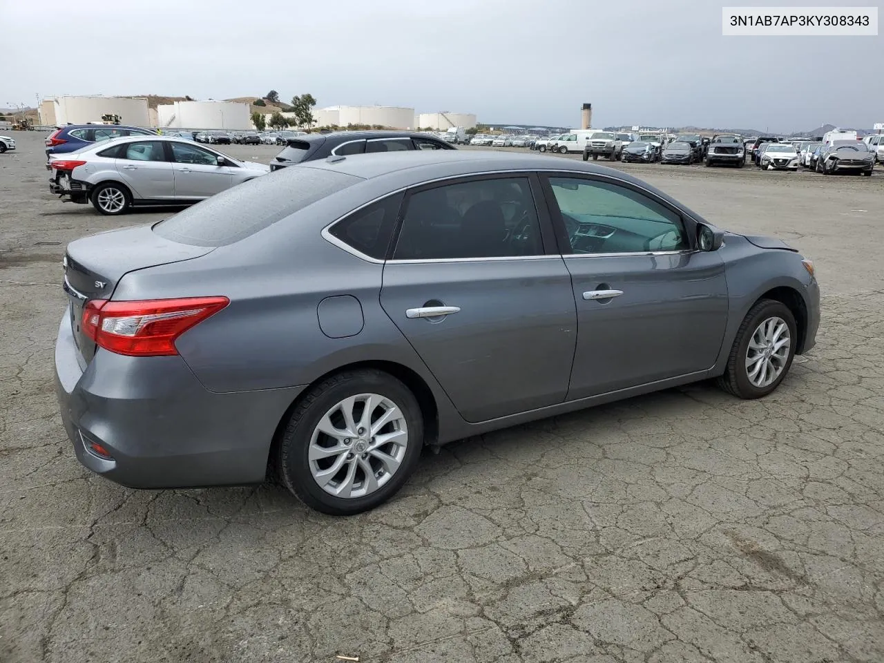 2019 Nissan Sentra S VIN: 3N1AB7AP3KY308343 Lot: 81809174