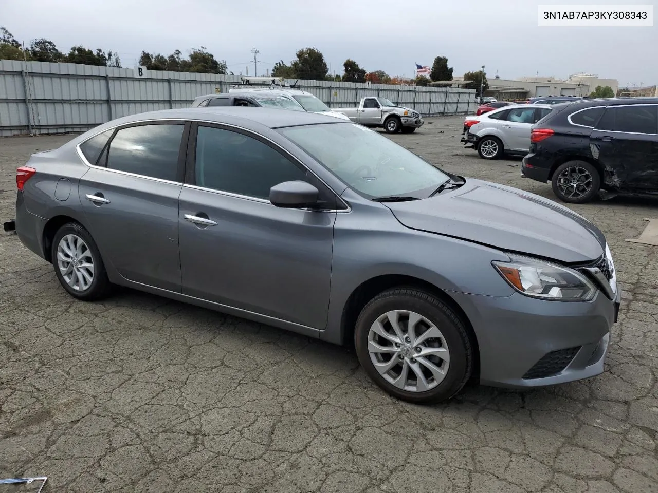 2019 Nissan Sentra S VIN: 3N1AB7AP3KY308343 Lot: 81809174