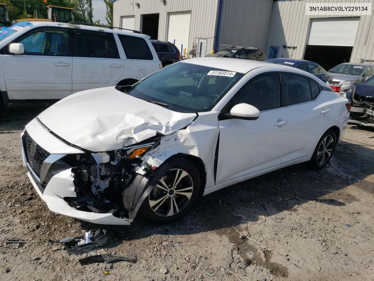 2020 Nissan Sentra Sv VIN: 3N1AB8CV0LY229134 Lot: 51183514